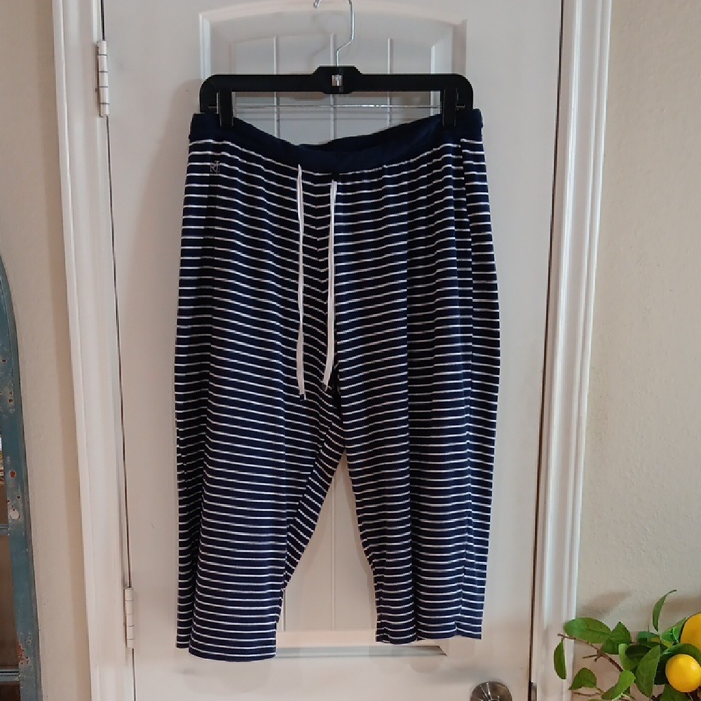 Lauren Ralph Lauren Navy and White Striped Capris